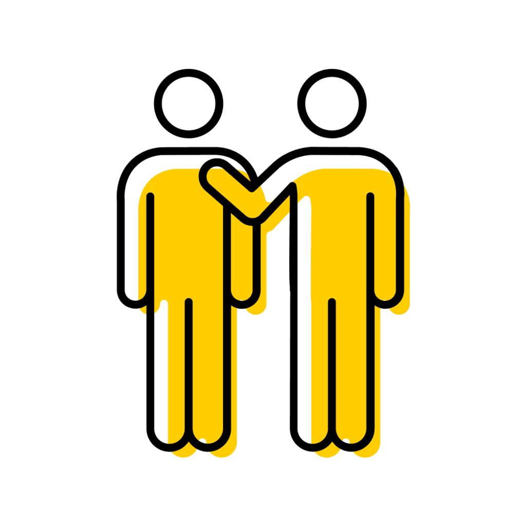 two people support